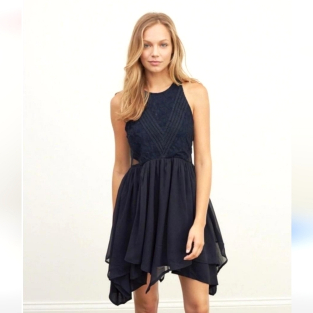 Abercrombie & Fitch Sleeveless Lace  Dress Women's Size M Navy